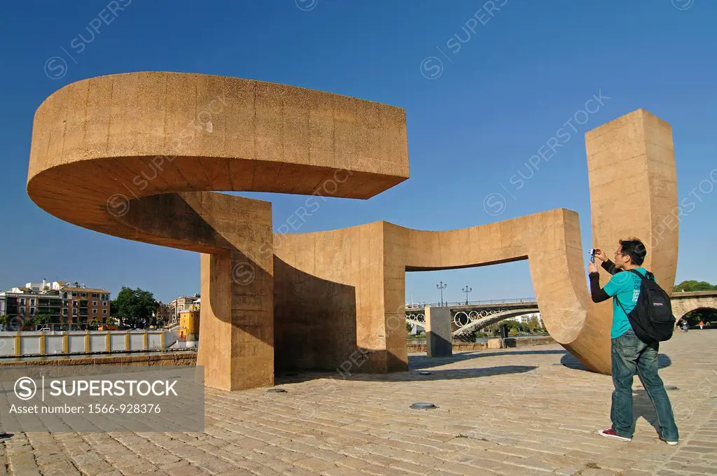 Monument to tolerance and tourist, Seville, Spain        