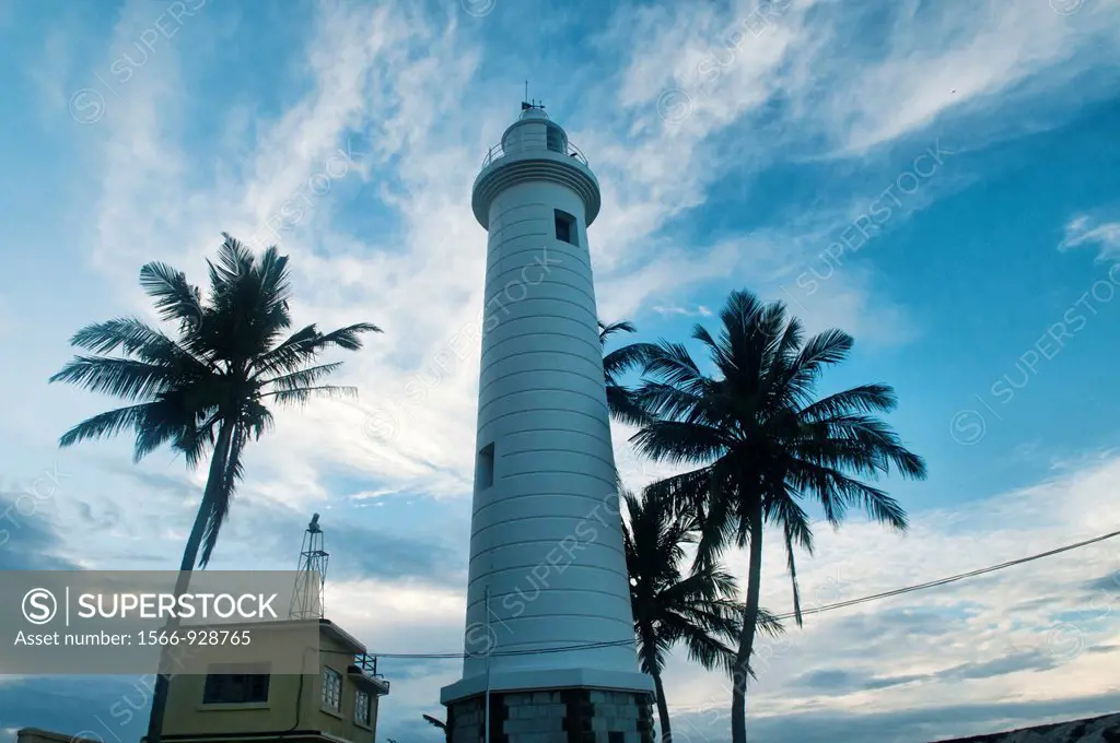 view of the old lighthouse in the UNESCO World Heritage Site of Galle, Sri Lanka