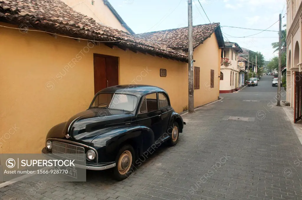 classic car in the UNESCO World Heritage city of Galle, Sri Lanka