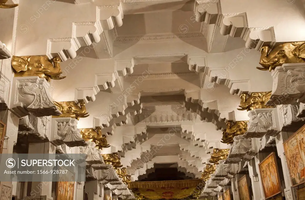 architecture in the Temple of the Tooth Sacred Relic in Kandy, Sri Lanka