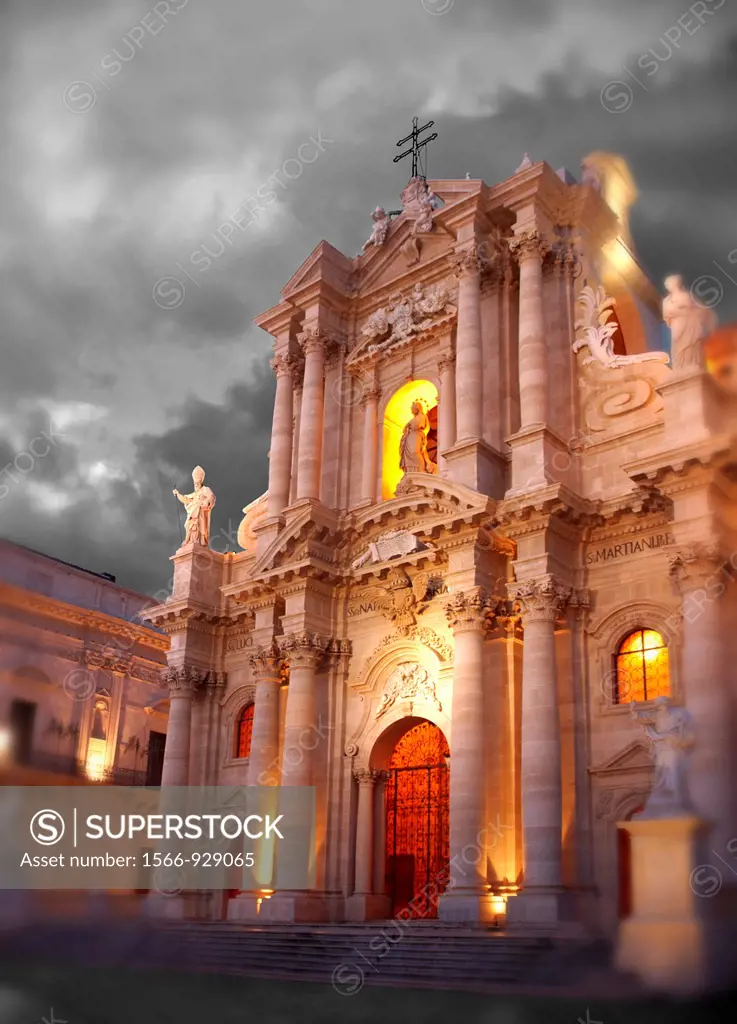 The Baroque Duomo cathedral , Syracuse  Siracusa , Sicily