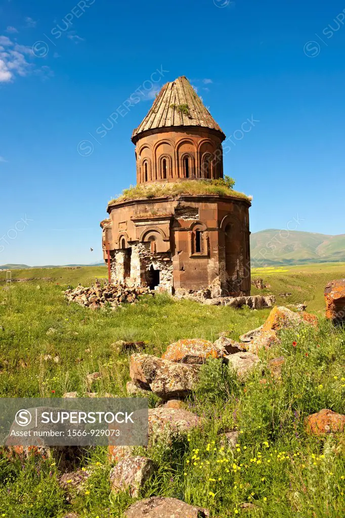 The Armenian church of St Gregory of the Abughamrents, Ani archaelogical site on the Ancient Silk Road , Kars , Anatolia, Turkey