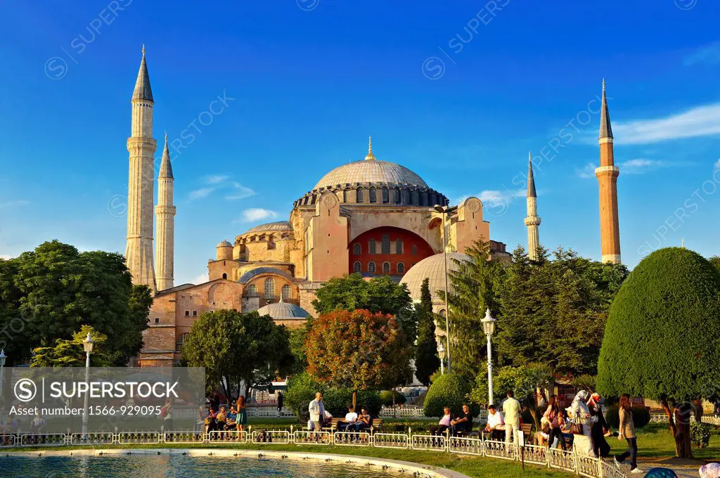 The exterior of the 6th century Byzantine Eastern Roman Hagia Sophia  Ayasofya  built by Emperor Justinian  The size of the dome was un-surpassed unti...