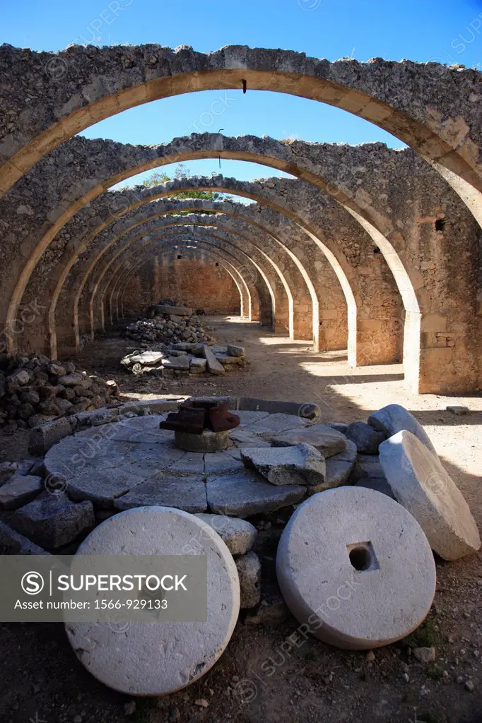Ruins of The Venetian Olive Press, Karidhi Monastery, Crete, Greece