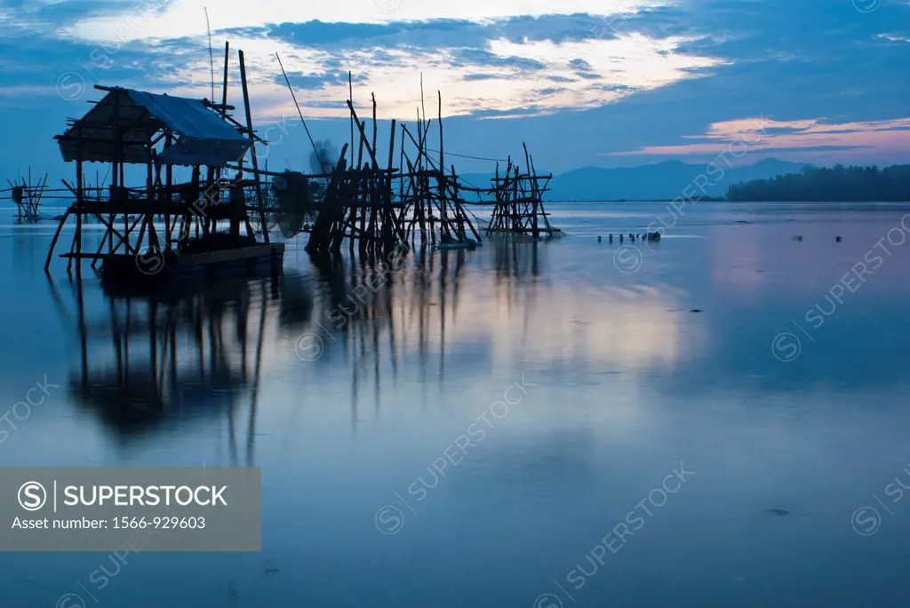 Sunrise on Buntal fishing village, Kuching, Sarawak, Malaysia