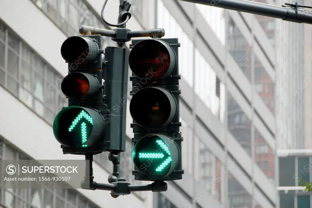 Traffic lights. Manhattan, New York, New York. USA