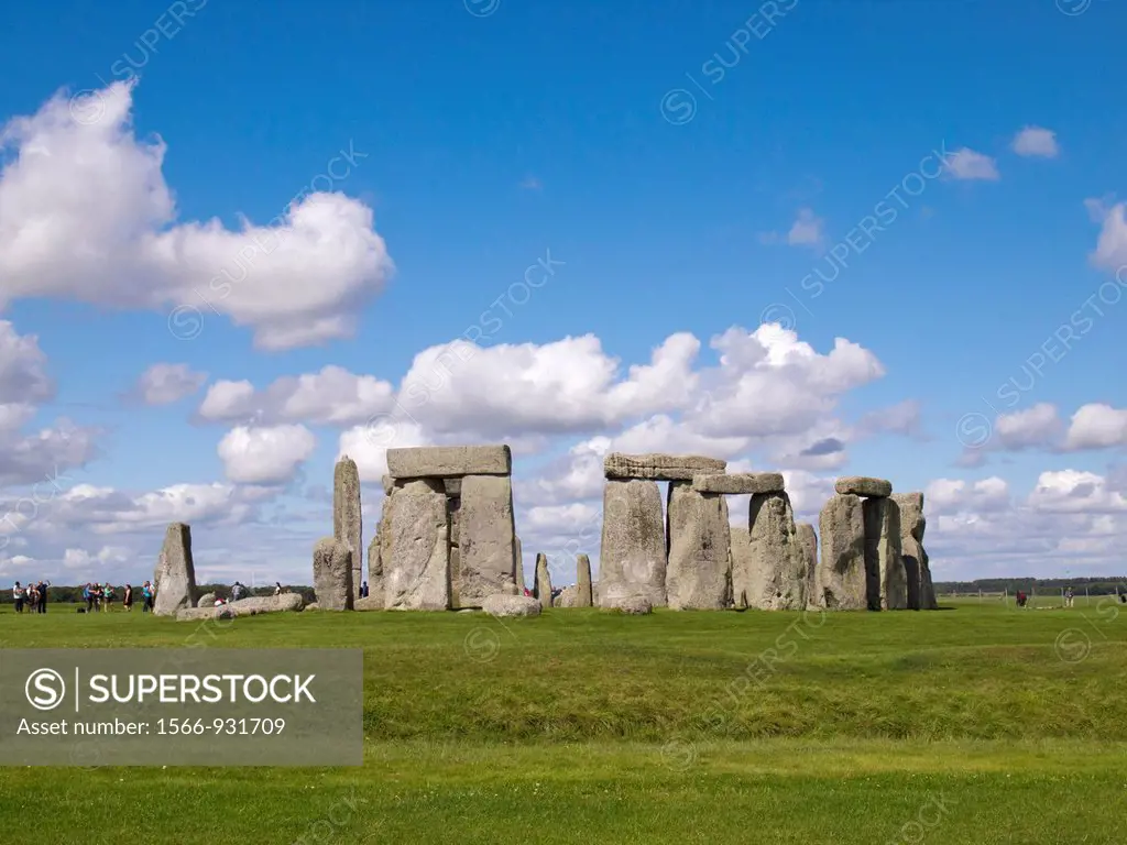 The 4,500 year old ancient religious site of Stonehenge in the middle of Salisbury Plain in Wiltshire where Druids worship