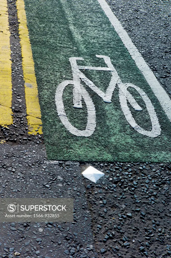 Bicycle lane, Belfast, Northern Ireland