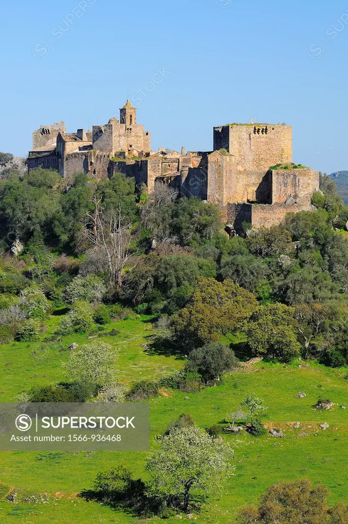 Azagala Castle. Sierra de San Pedro. Badajoz province. Extremadura. Spain