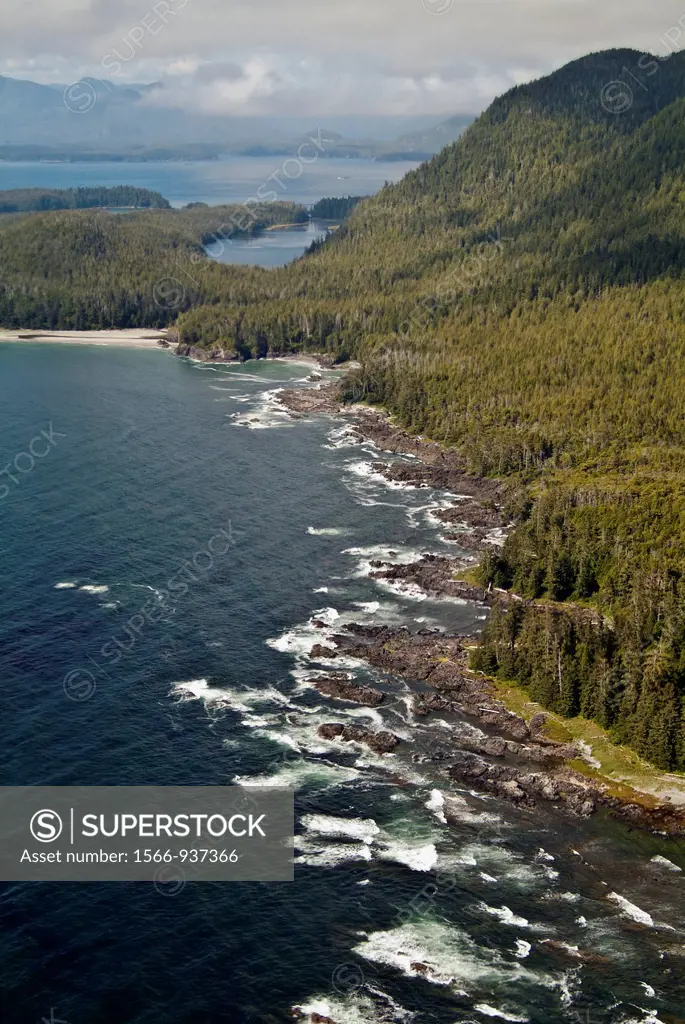 aerial view of Nootka Island, British Columbia, Canada