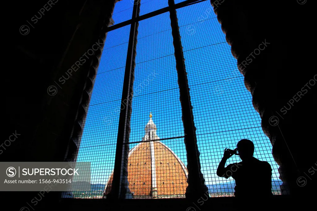 Italy, Tuscany, Florence, Cathedral view from Giotto tower.