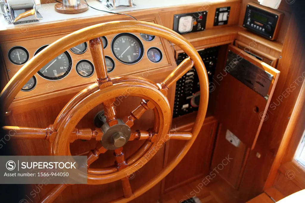 Helm of a yacht.