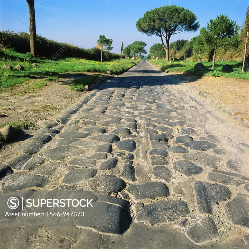 Appian way, Via Appia Antica road outside Rome, Italy