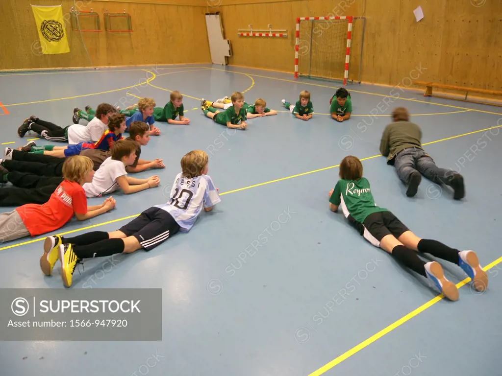 Soccer practive for 10 year olds, Stockholm, Sweden