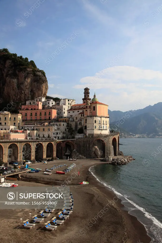 Italy, Campania, Amalfi Coast, Atrani, village, beach,