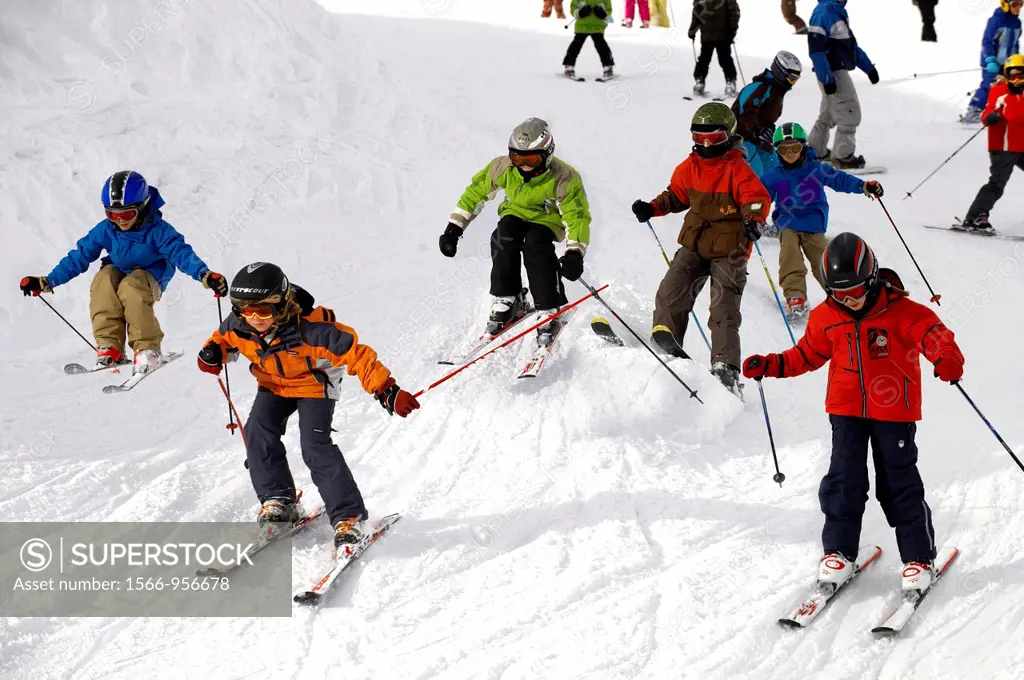 Children Skiing - Insbruck - Austrian Tyrol