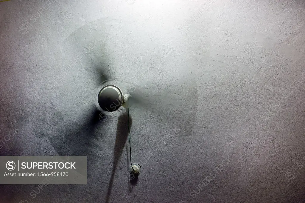 Fan, Ceiling, movement, India, Asia