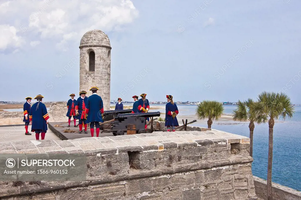USA, Florida , San Agustin City,Castillo de San Marcos National Monument, Fort San Agustin, Artillery performance