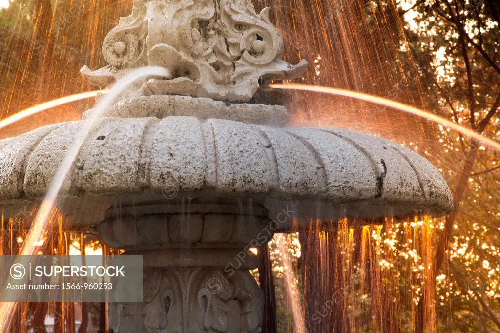 Fountain near Royal Palace of Madrid, Spain