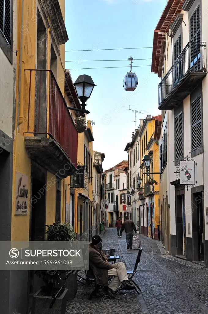 Santa Maria street in the old town, Funchal, Madeira island, Atlantic Ocean, Portugal
