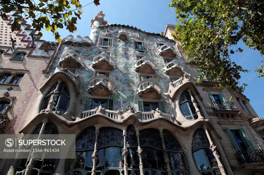 Casa Batlló by Gaudi, Paseig de Gracia, Barcelona, Spain.