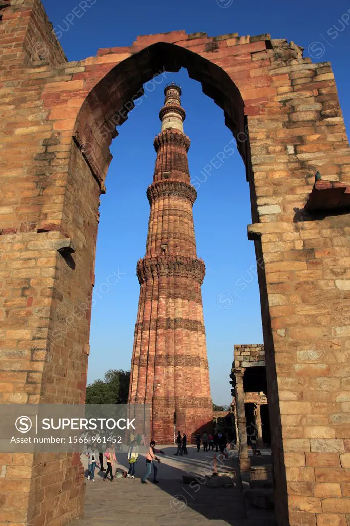 India, Delhi, Qutb Minar, minaret, tower of victory.