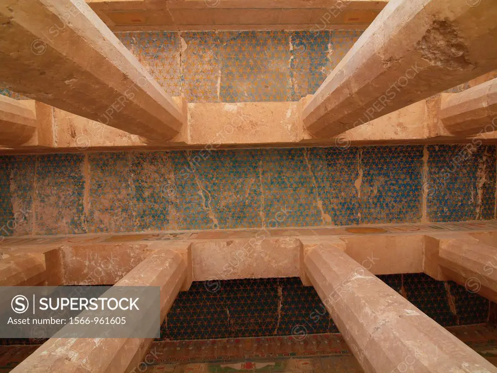Stars ceiling. Hatshepsut Temple. West Bank. Luxor old Thebas. Upper Egypt.