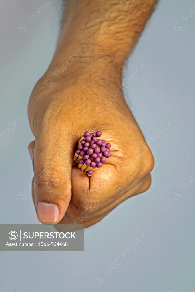Matches in Human Hand