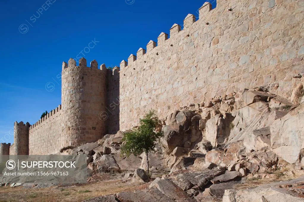 Spain, Castilla y Leon Region, Avila Province, Avila, Las Murallas, town walls