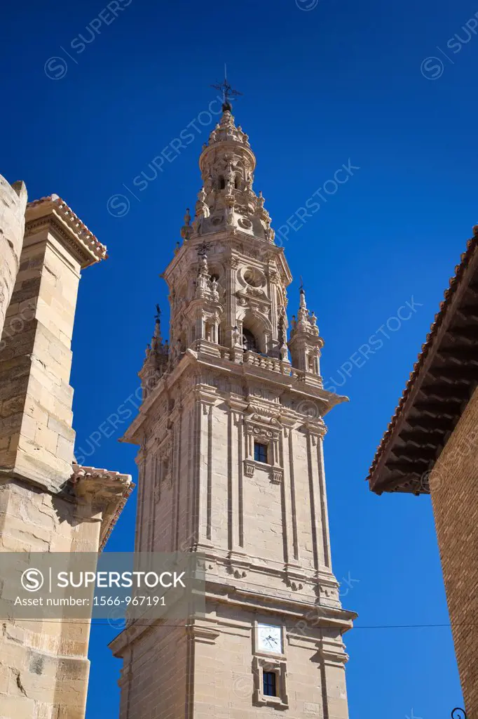 Spain, La Rioja Region, La Rioja Province, Santo Domingo de la Calzada, Cathedral, belltower