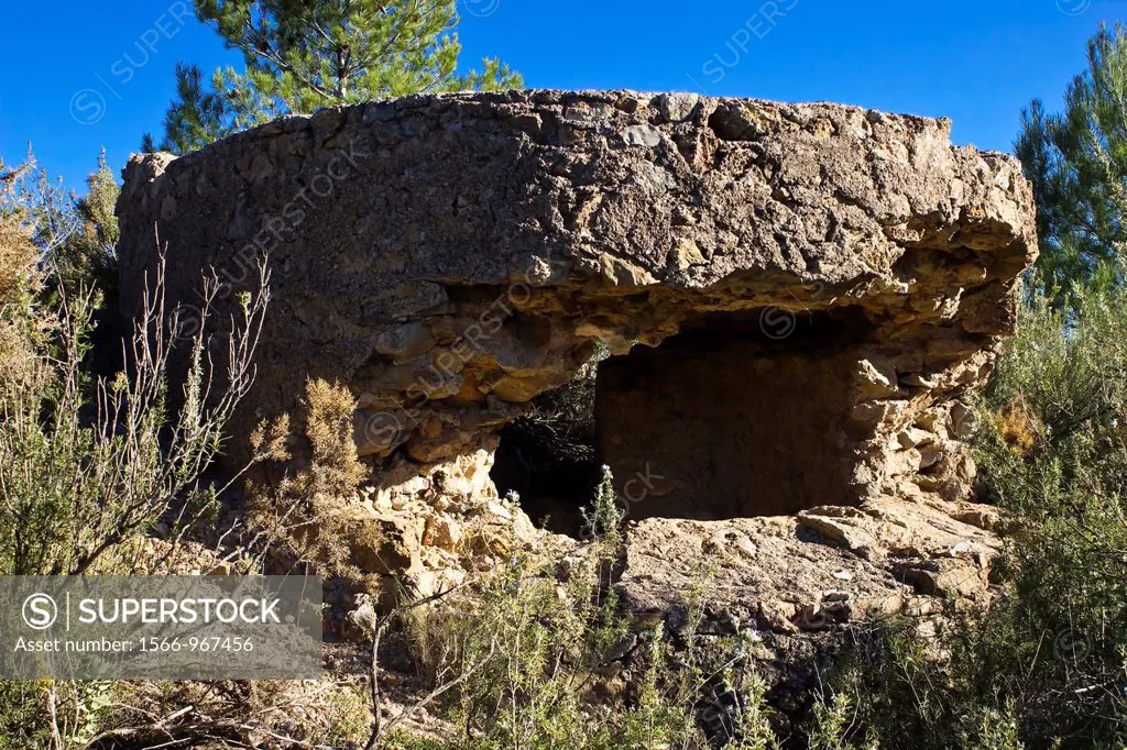 Bunker of the Spanish Civil War - Xinquer - Alcudia de Veo - Plana Baixa - Sierra Espadán - Castellon Province - Andalusia - Spain - Europe