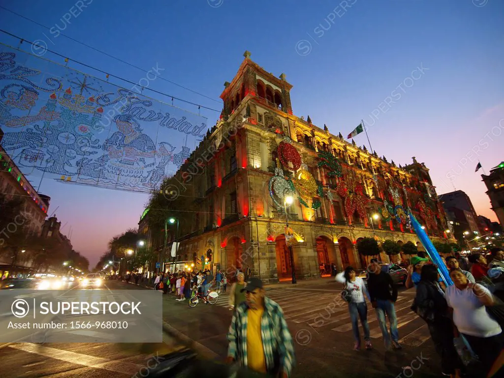 City Hall. Christmas time. Mexico City. Mexico.