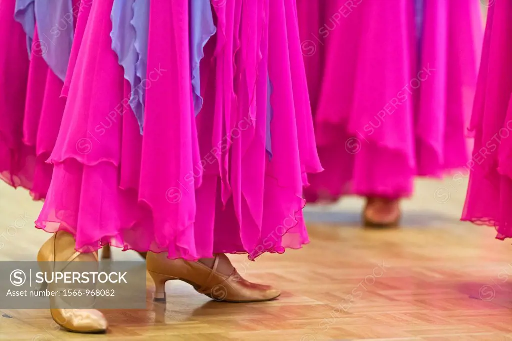 Pattern of female dancers at a dancing competition in Germany, Europe
