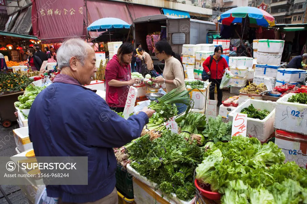 vegetable market in Hongkong