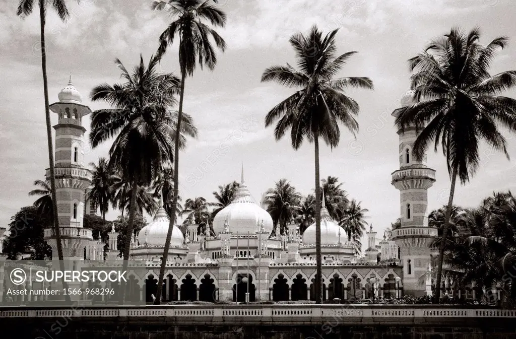 Jamek Mosque in Kuala Lumpur in Malaysia in Southeast Asia Far East. Built in 1907, this mosque is the oldest in KL and was built by Arthur Benison Hu...