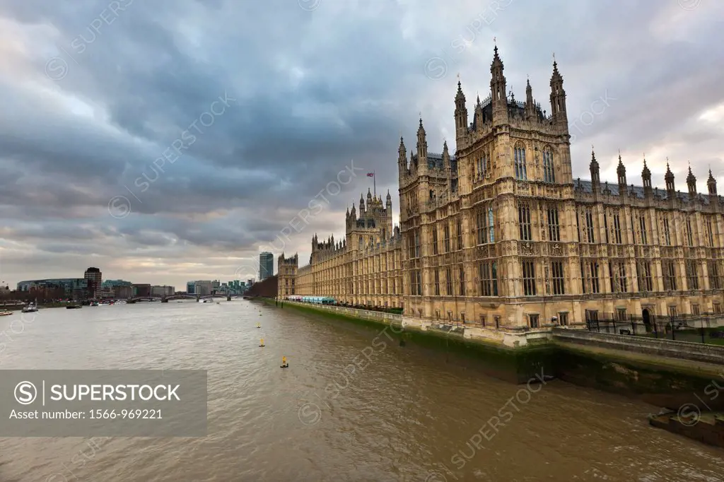 Houses of Parliament and River Thames, London, England, UK, Europe