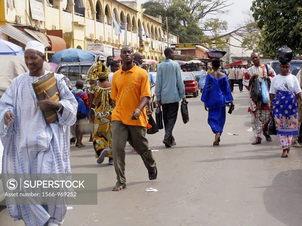 Street scene Banjul capital of The Gambia