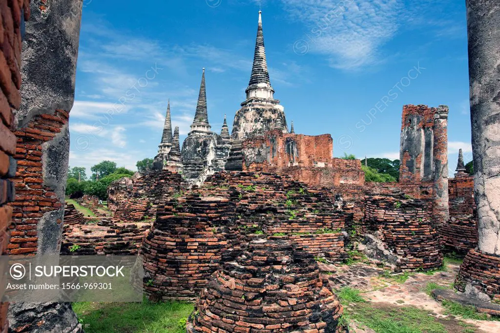 Three stupa Wat Phra Si Sanphet Ayutthaya Thailand