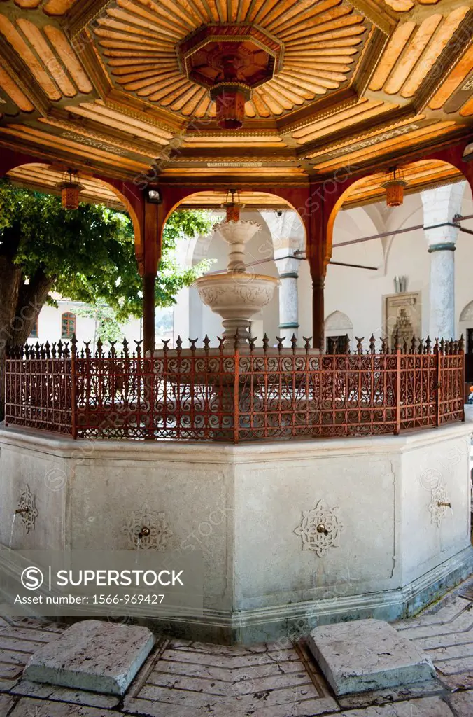 Fountain at Gazi Husrev- Bey Mosque , built in 1537  Sarajevo  Bosnia- Herzegovina  Balkans Europe