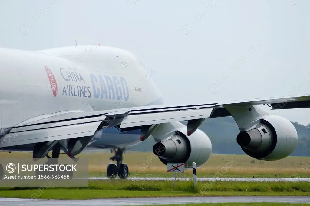 Boeing 747 of China Airlines Cargo on the taxiway, Findel airport, Luxembourg, Europe