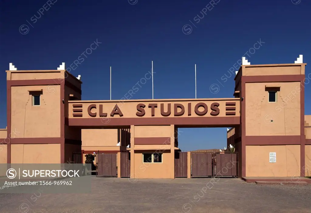 CLA film studios main gate near Ouarzazate Morocco