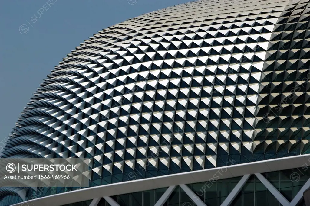 Unusual roof Esplanade Theatres on the Bay Singapore
