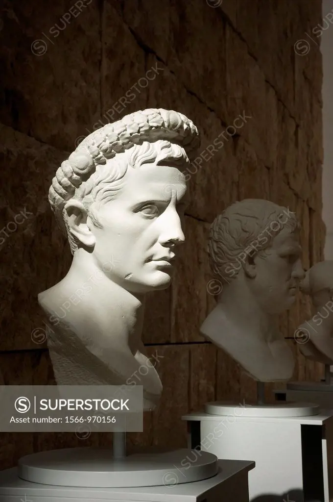Busts of Roman Emperors, Ara Pacis Augustae, Rome, Lazio, Italy