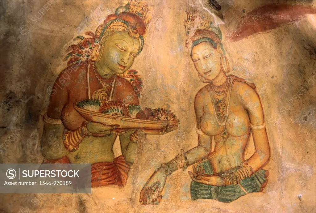 5th Maidens fresco, Sigiriya Lion´s rock fortress, Sri Lanka