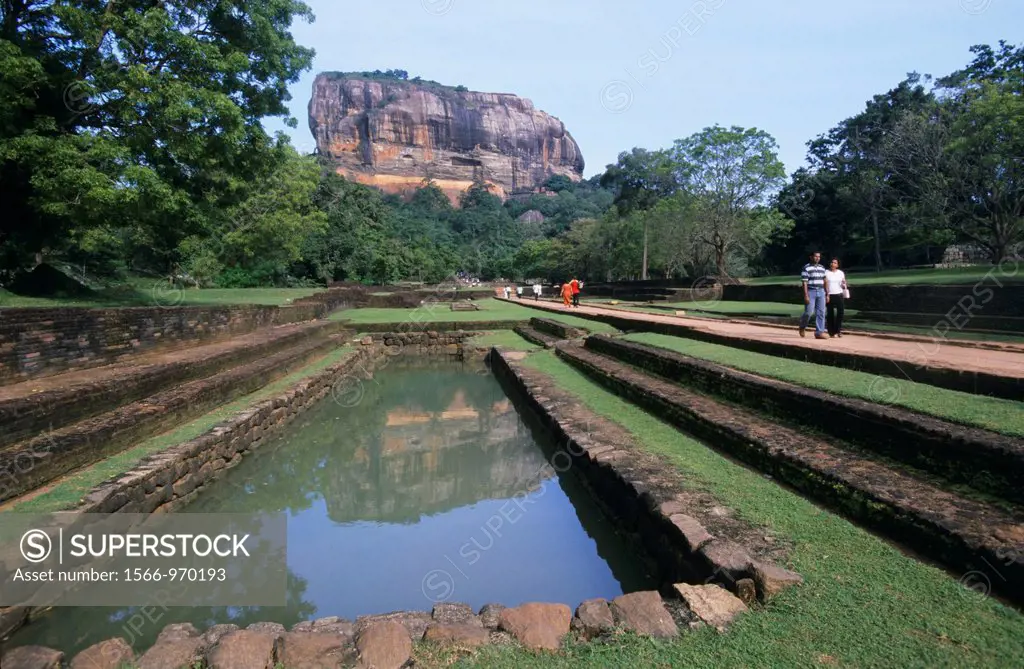 Water gardens of Sigiriya Lion´s rock fortress, Sri Lanka