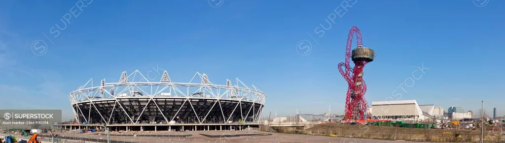 UK, England, London, Olympic Park Orbit and Aquatic center