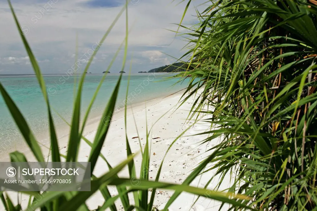 Deserted beach clear water Ko Rawi island Thailand