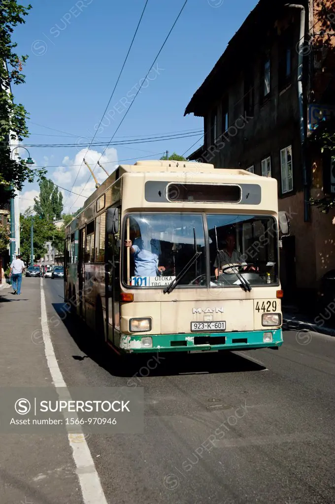 Tram along Skenderija street Sarajevo Bosnia- Herzegovina  Balkans Europe