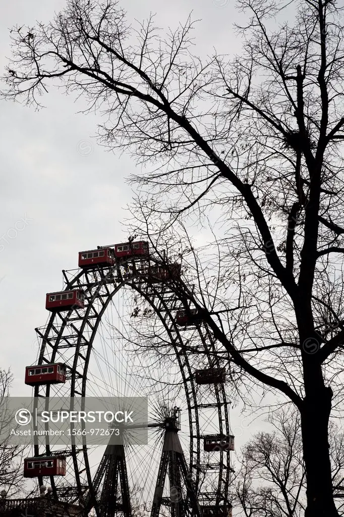 The famous Prater big wheel immortalized in the film The Third Man, Orson Welles  Vienna, Austria