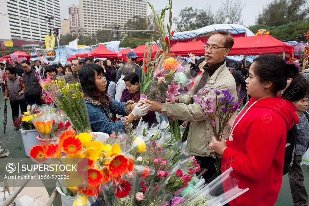 flower market during Chinese new year, Hongkong
